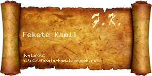 Fekete Kamil névjegykártya